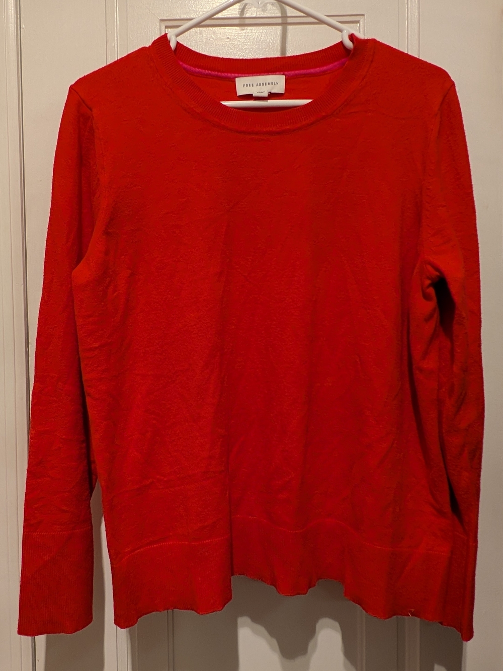 Free Assembly Women's Red Crewneck Sweater
